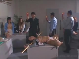 Japon x vergiye tabi film sperm değiştirme sauna ile tremendous balmumu damladı üzerinde onu vücut