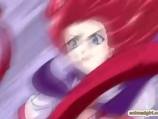 Redhead anime super drilled allhole by tentacles